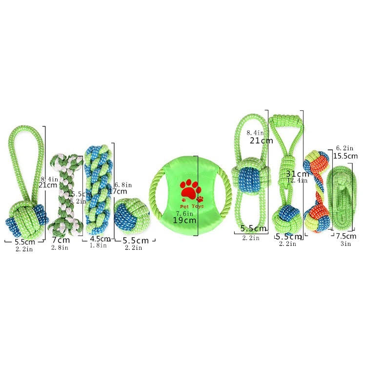 Charlie Paw's 9PC Green Rope Pack