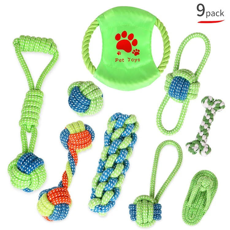 Charlie Paw's 9PC Green Rope Pack